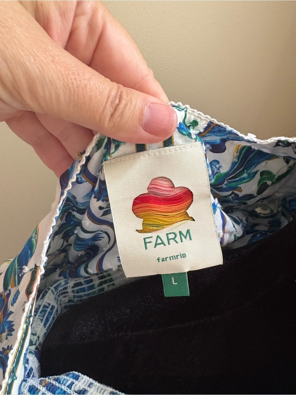 Farm Rio Fiora Tile Puff Sleeve Top- Like New - Anthropologie - $198 Retail - Picture 2 of 4